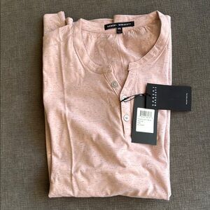 Robert Barakett Light Pink Francis short sleeve Henley Shirt